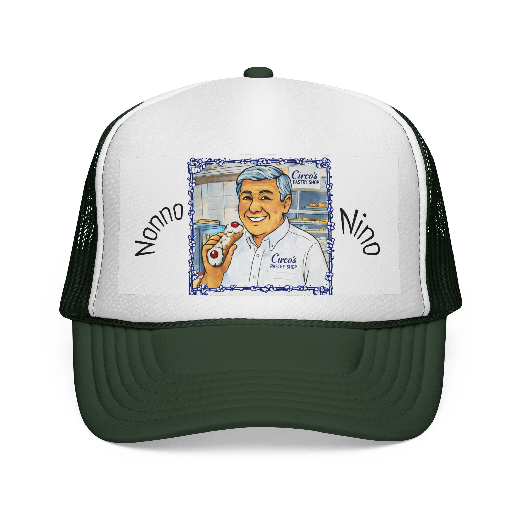 Trucker Cap — 'Nonno Nino' Italian Grandfather Portrait Hat - Image 11